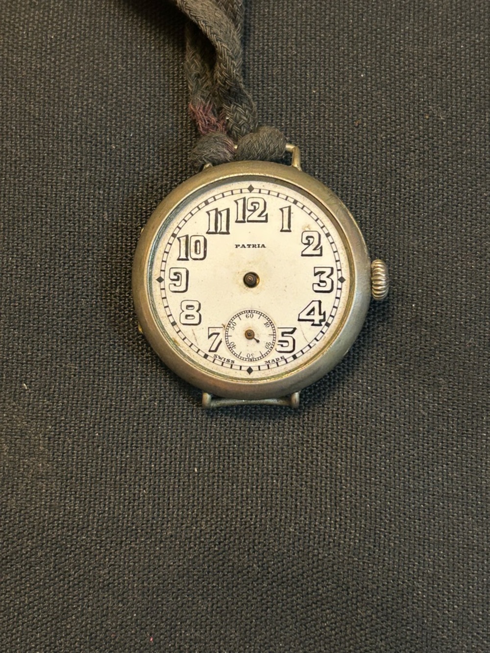 WW1 MILITARY TYPE PATRIA WRIST WATCH - 15 JEWELS 2 ADJUSTMENTS